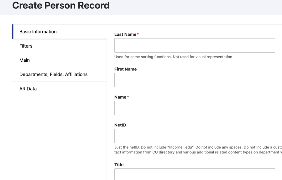 Blank people profile