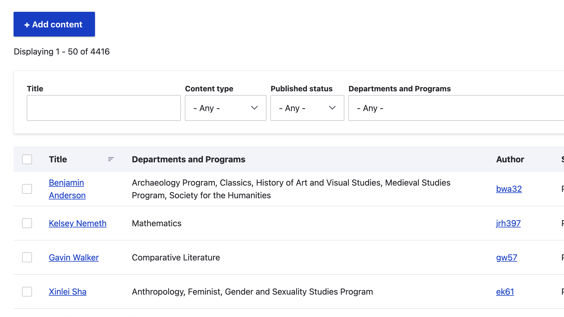 People site screen cap