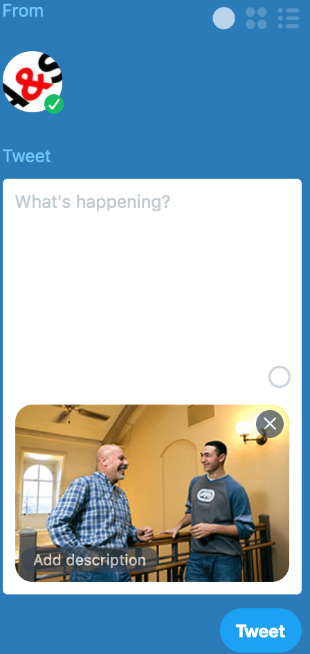 Screen shot of Twitter posting